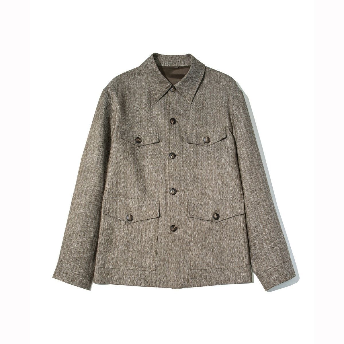 LP Version High-End Fashionable! Linen Cotton Loose Turn-Down Collar Multi-Pocket Men's Business Casual Jacket Coat_mkmklike.com