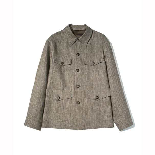 LP Version High-End Fashionable! Linen Cotton Loose Turn-Down Collar Multi-Pocket Men's Business Casual Jacket Coat_mkmklike.com