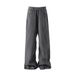 Men's Retro Gray Straight Leg Jeans Distressed Wash Casual Wide Leg Trousers Mid Waist Spring Style High Street_mkmklike.com