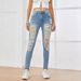 High Waist Straight Leg Distressed Jeans For Women – Vintage Denim Pants, Classic Blue Skinny Fit_mkmklike.com