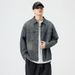 Denim Long Sleeved Shirt In Spring Autumn New Washed And Worn American Style Lapel Workwear Jacket For Men_mkmklike.com