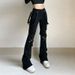 Cross-Border INS Early Summer New Design Ribbon Metal Leg Ring Pocket Straight Flared Jeans For Women 2025_mkmklike.com