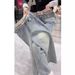 Slim Fit Stretch Straight Jeans For Women – Bluish High-Waisted Floor-Length Denim Pants With Embroidery (XS-3XL)_mkmklike.com