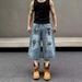 Men's Vintage Street Graffiti Print Denim Shorts - Retro Loose Fit Cargo Pants For Summer Casual Wear_mkmklike.com