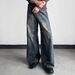 Men's Retro High Street Slim Fit Jeans Style Vibe Gradient Distressed Straight Leg With Slight Flare Midweight Long Pants_mkmklike.com