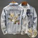 Men's Clothing Summer Thin Retro Embroidered Denim Jacket Trendy Slim Spring And Autumn New Style Jacket_mkmklike.com