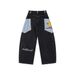 American Style Washed Long Pocket Patchwork Jeans Unisex High Street Trend Loose Wide Leg Scimitar Casual Pants_mkmklike.com