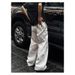 High Street White Straight Leg Jeans For Men - Distressed Washed Wide Fit Casual Denim Pants With Whisker Details_mkmklike.com