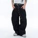 Vintage Raw Denim Jeans – High-Waisted Baggy Fit With Long Row Button Fly & Distressed Wash (S-XXXL, Indigo/Black)_mkmklike.com