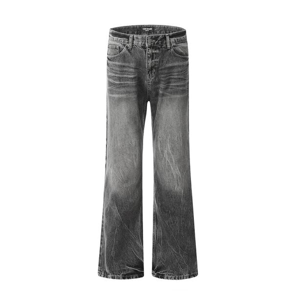Heavy-duty Washed Vintage American Straight-leg Jeans Men's High Street Punk Loose Dad Pants_mkmklike.com