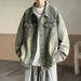 Spring Autumn Yellow Mud Denim For Men With American Design, Washed And Used Collar Work Jacket, Trendy Jacket_mkmklike.com