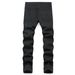 Men's Slim Fit Stretch Jeans With Knee Rips - Vintage Washed Denim Pants For Teen Boys & Young Men (28-38)_mkmklike.com