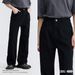 Unisex Korean-Style Straight Leg Denim Pants – Classic Black & White Casual Jeans (S-XL)_mkmklike.com