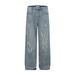 Men's Clothing Unisex Retro Distressed Jeans Clean Fit Loose Straight Leg Slightly Flared Versatile Drape_mkmklike.com