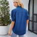 K New Versatile Collared Thin Denim Shirt Casual Top For Women_mkmklike.com