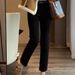 Black Straight-Leg Jeans For Women, Fleece-Lined, New Spring And Autumn Style, Plus Size, High Waist, Slimming, Short,_mkmklike.com