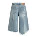 Men's Clothing Street Neutral Retro Ripped High Grade Irregular Design Men's Loose Seven Point Jeans_mkmklike.com