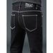 Foreign Trade High-end Simple And Versatile Black Jeans Light Luxury Fashion Bright Line Design Sense Slim Casual Versatile Men's Pants_mkmklike.com