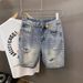 Men's Clothing Men's Casual Straight Leg Denim Shorts Summer Mid-Length Harem Trendy Brand Versatile Loose Fit Five Point_mkmklike.com
