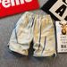 Men's Clothing Yellow Mud Denim Shorts Men's Ripped Drawstring Elastic Waist Mid Length Pants Casual Fashion Brand Loose Five Point Pants_mkmklike.com