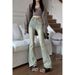 American-style Micro-flared Jeans For Women, Spring And Autumn, High-waisted, Stretchy, Petite-friendly, Slimming,_mkmklike.com