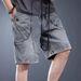 Men's Heavyweight Denim Shorts Summer Washed Distressed Retro Loose Trendy Workwear Mid Length Pants_mkmklike.com