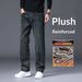 Pure Snow Fox Velvet Jean Looe Traight-leg Thickened Men' Plu Size Middle-aged Men Winter Fleece-lined Warm-keeping_mkmklike.com