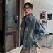 Heavyweight Deconstructed Denim For Men, High-End Feel, Cool And Trendy American Retro Stand Collar Zipper Jacket Coat_mkmklike.com