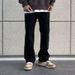 Men's Black Flared Jeans – High-Street Slim Fit Retro Bootcut Pants (S-3XL, Stretch Comfort, 90s Revival Style)_mkmklike.com