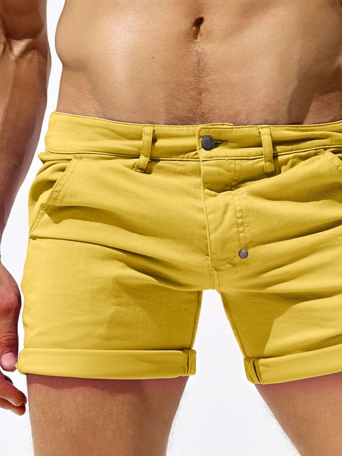 Men's Stretch Cotton Casual Denim Shorts - Summer Breathable High Elasticity Slim Fit Cargo Shorts For Sports & Outdoor Activities_mkmklike.com