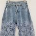 Women's Clothing Designer Lace Stitching Niche Jeans Summer New Straight Slim Retro Style Casual Trousers_mkmklike.com