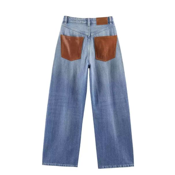 High Waisted Wide Leg Jeans Women's Casual Loose Trousers Spring 2026 American Style Pocket Detail Versatile Denim_mkmklike.com