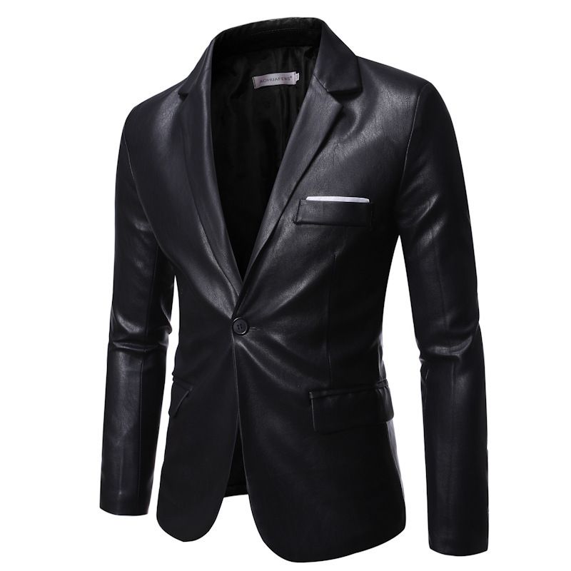 2024 Spring/autumn new PU leather for men's Korean casual youth fashion handsome jacket top_mkmklike.com