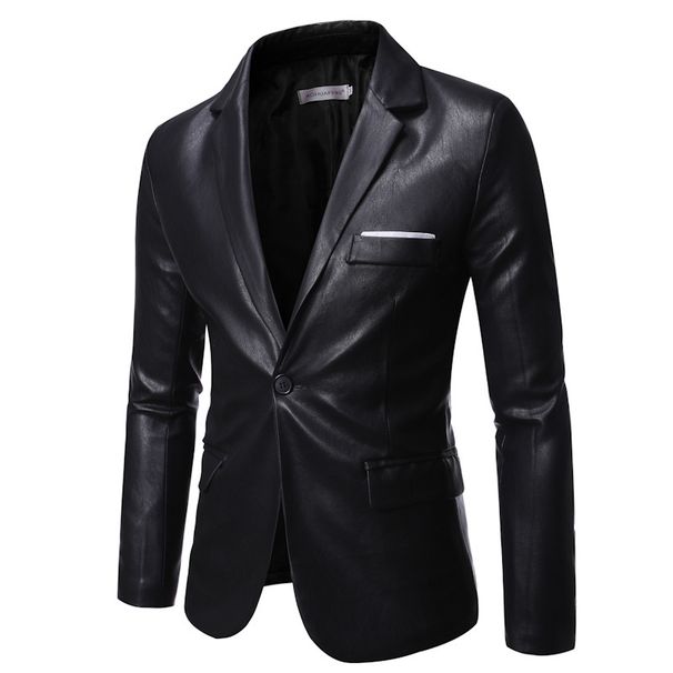 2024 Spring/autumn new PU leather for men's Korean casual youth fashion handsome jacket top_mkmklike.com