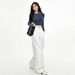 American Retro High-waisted Loose Wide-leg Pleated Drapey Straight Jeans For Women Wholesale_mkmklike.com