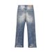 Men's Clothing American Gradient Ripped Jeans High Street Vibe Trendy Brand Design Men's Loose Straight Wide Leg Pants Trousers_mkmklike.com