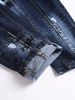 Men's Clothing European And American Style 2025 Spring Heavy Punk Men's Jeans Trendy Blue Ripped Patch Slim Stretch Men's Pants_mkmklike.com
