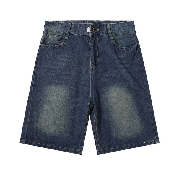 Men's Clothing New American Retro Distressed Washed Straight Jeans Men's Trendy Brand Loose Wide Leg Casual Versatile Shorts_mkmklike.com