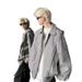 Zipper, Rivet, Lapel Jacket, Men's Trendy Brand, Loose And Versatile, Outer_mkmklike.com