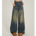 Women's High-Waisted Wide-Leg Jeans – Vintage Retro Stretch Denim Pants With Straight Hem & Floor-Length Fit (XS-4XL)_mkmklike.com