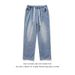 American High Street Washed Straight Leg Jeans For Boys, Versatile Korean Version, Loose And Trendy Brand, Solid Color,_mkmklike.com
