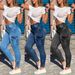 Women's Clothing Sexy Zipper Women's Pants Pockets Worn White And Old Fashion Women's Denim Workwear Skinny Pants_mkmklike.com