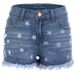 Distressed Fringe Denim Shorts For Women - High Stretch Cotton Blend, Mid-Rise, Relaxed Fit, Casual & Street Style_mkmklike.com