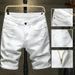 Men's Clothing Denim Shorts Half Pants Pure Black Mid Length Pants Ripped Brand Breeches_mkmklike.com