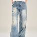 Streetwear Cross Wash Denim Pants – Oversized Straight-Leg Jeans For Men (Blue, L-XXXL) | Trendy High Street Fashion_mkmklike.com