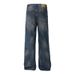 Men's Clothing Street Clenafit Retro Blue Distressed Jeans Men And Women Loose Wide Leg Straight Pants_mkmklike.com