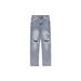 Men's Straight Slim Trousers Zipper Frayed Raw Edge Tassel Hip Hop Design Winter Jeans High Street Personality_mkmklike.com