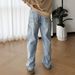 Men's & Women's Distressed Straight-Leg Workwear Jeans | Vintage Washed Utility Pants | Multi-Pocket Carpenter Denim | Relaxed Fit | S/M/L/XL_mkmklike.com
