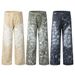 Street Style Punk Graffiti Paint Splatter Men's Loose Casual Niche Design Wide-Leg Straight Pants_mkmklike.com