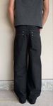 Retro Washed Distressed Patchwork Jeans Straight Leg Trousers Mid Waist Zipper Fly Men Women Casual Normcore Autumn Winter Streetwear Black Gray_mkmklike.com